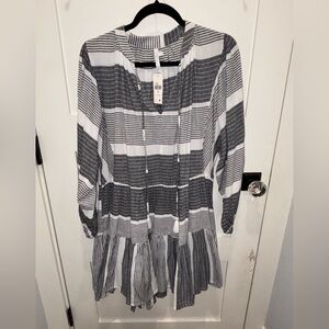 Anthropologie Black and White Striped Dress
